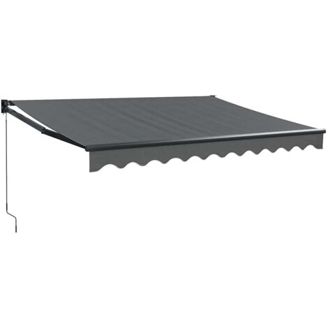 Auvent rétractable anthracite 3x2,5 m tissu et aluminium