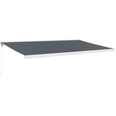 Auvent rétractable anthracite 5x3 m tissu et aluminium