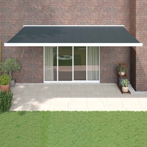 Auvent rétractable anthracite 5x3 m tissu et aluminium vidaXL