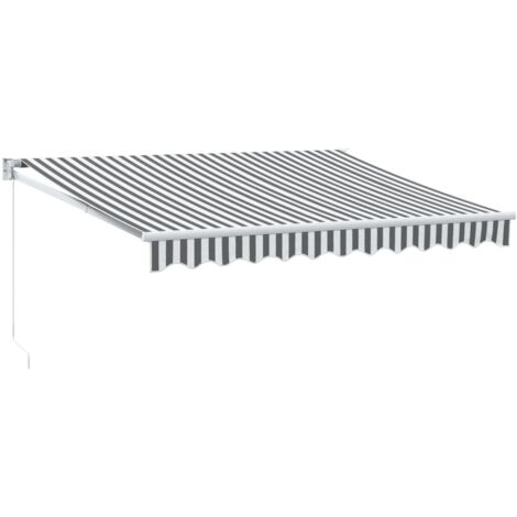 Auvent rétractable anthracite/blanc 3x2,5 m tissu et aluminium