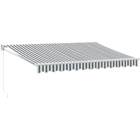 Auvent rétractable anthracite et blanc 3,5x2,5m tissu/aluminium