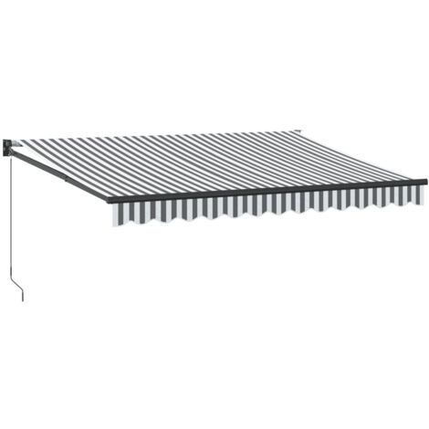 Auvent rétractable anthracite et blanc 3,5x2,5m tissu/aluminium