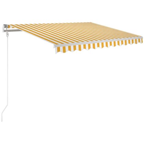 Auvent rétractable automatique 300x250 cm Jaune et blanc