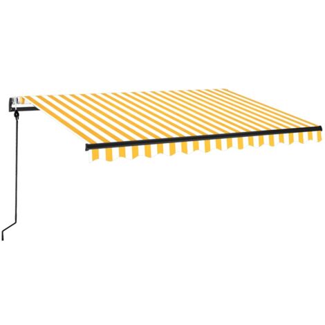 Auvent rétractable automatique 350x250 cm Jaune et blanc