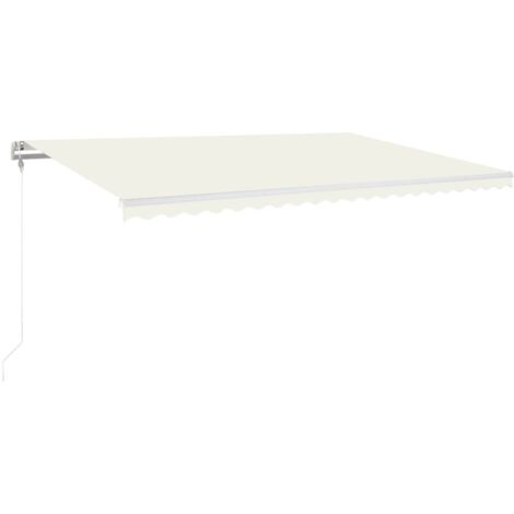 Auvent rétractable automatique - Auvent de jardin Soleil imperméable 500x350 cm Crème BV963219 - BonneVie