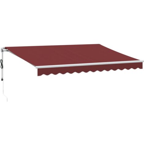 Auvent rétractable automatique avec LED bordeaux 350x250 cm