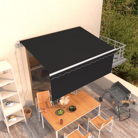 Auvent rétractable automatique avec store 3,5x2,5 m Anthracite