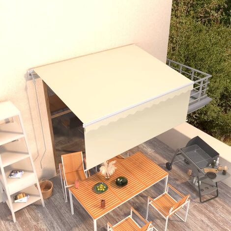 Auvent rétractable automatique avec store 3x2,5 m Crème