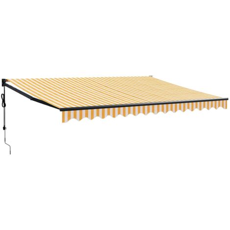 Auvent rétractable automatique jaune et blanc 4x3 m