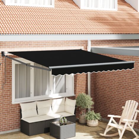 Auvent Rétractable Automatique Noir 300x250 cm vidaXL