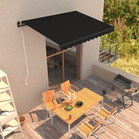Auvent rétractable automatique | Store Banne Marquise 350x250 cm Anthracite 73890 - Anthracite