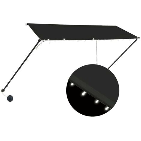Auvent rétractable avec LED 300x150 cm Anthracite