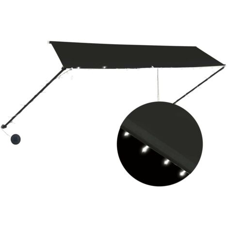 Auvent rétractable avec LED 350x150 cm Anthracite