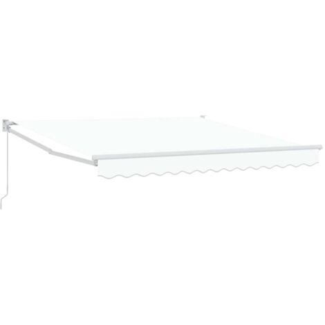 Auvent Rétractable Blanc 350 x 250 cm Polyester et Aluminium