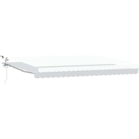 Auvent Rétractable Blanc 500 × 300 cm Tissu et Métal vidaXL