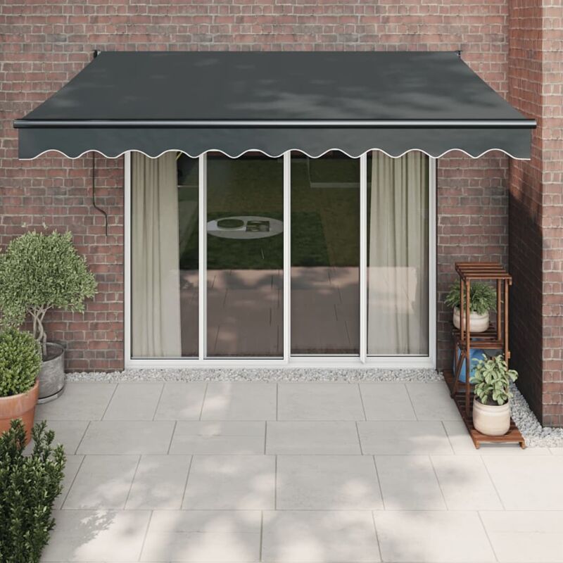Vidaxl - Auvent rétractable anthracite 3,5x2,5 m tissu et aluminium