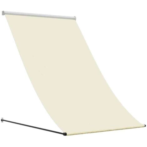 Auvent rétractable crème 150x150 m tissu et acier