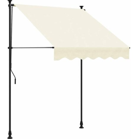 Auvent rétractable crème 200x115 cm tissu et acier