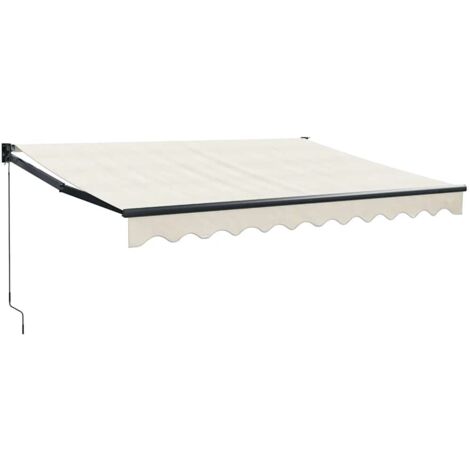 Auvent rétractable crème 3x2,5 m tissu et aluminium