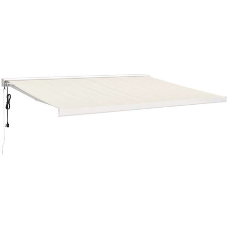 Auvent rétractable crème 4x3 m tissu et aluminium