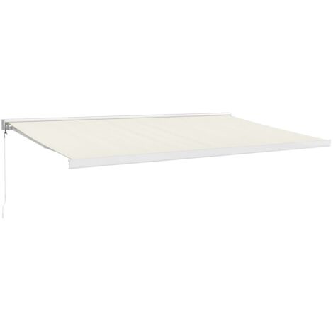 Auvent rétractable crème 5x3 m tissu et aluminium