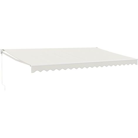 Auvent rétractable crème 5x3 m tissu et aluminium