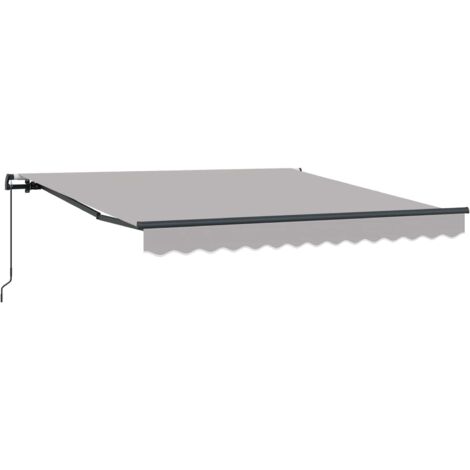 Auvent Rétractable Gris clair 300 x 250 cm Polyester et Acier