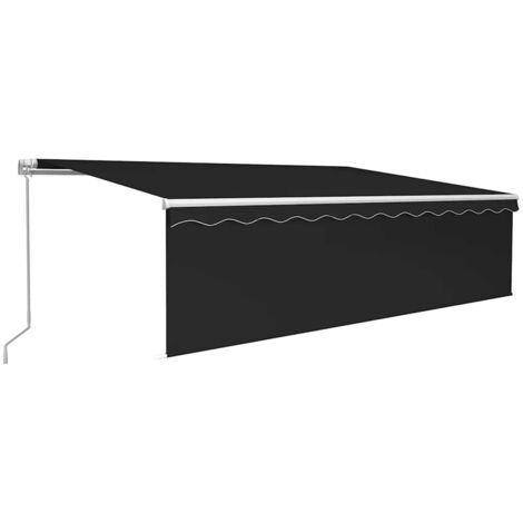 Auvent rétractable manuel avec store 5x3 m Anthracite vidaXL