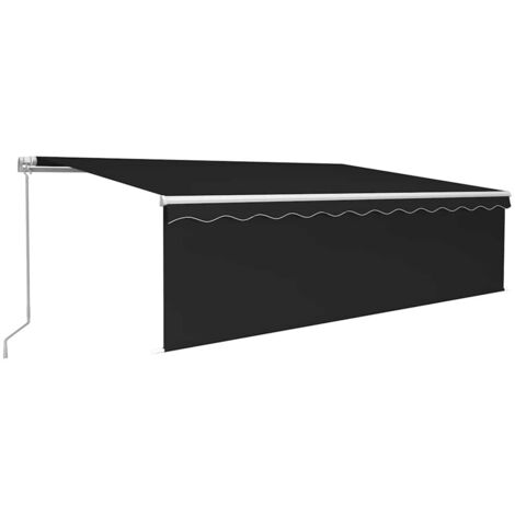Auvent rétractable manuel avec store et LED 5x3 m Anthracite