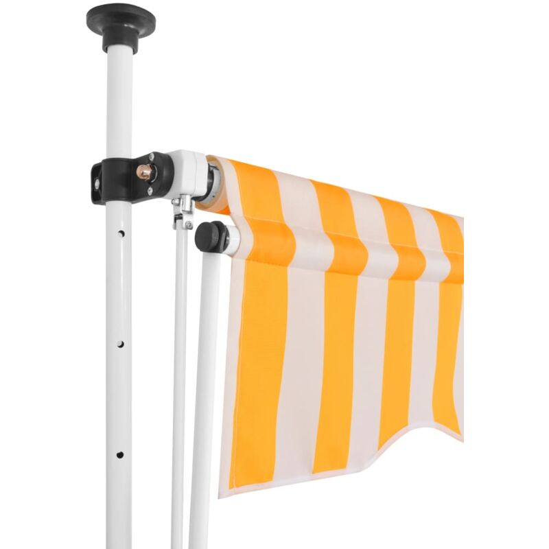 INLIFE Auvent rétractable manuel 200 cm Rayures oranges et blanches