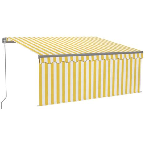 Auvent rétractable manuel store LED 3,5x2,5 m Jaune et blanc