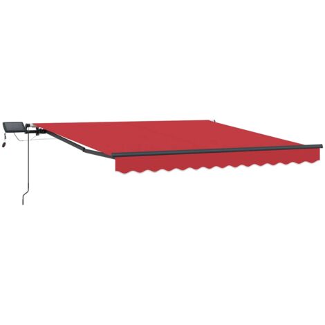 Auvent Rétractable Rouge 300 x 250 cm tissu