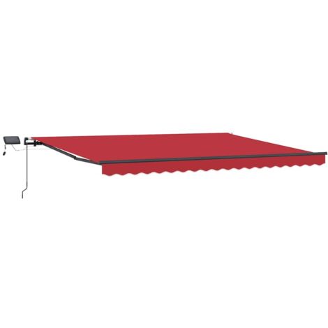 Auvent Rétractable Rouge 400 × 300 cm tissu
