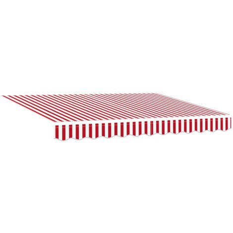 Auvent Rétractable Rouge et Blanc 350 x 250 cm