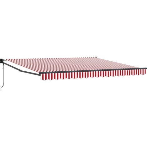 Auvent Rétractable Rouge et Blanc 400 × 300 cm vidaXL