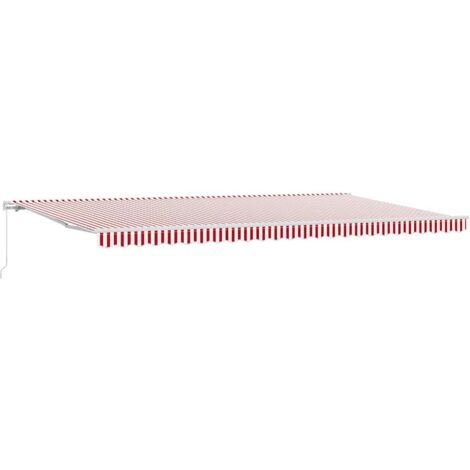Auvent Rétractable Rouge et Blanc 600 × 350 cm vidaXL