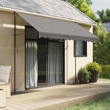 Auvent rétractable-Store banne anthracite 300x150 m tissu et acier 859715