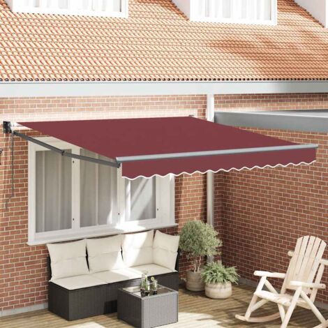 Auvent rétractable-Store banne automatique bordeaux 300x250 cm 830331