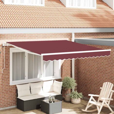 Auvent rétractable-Store banne automatique bordeaux 300x250 cm 864201