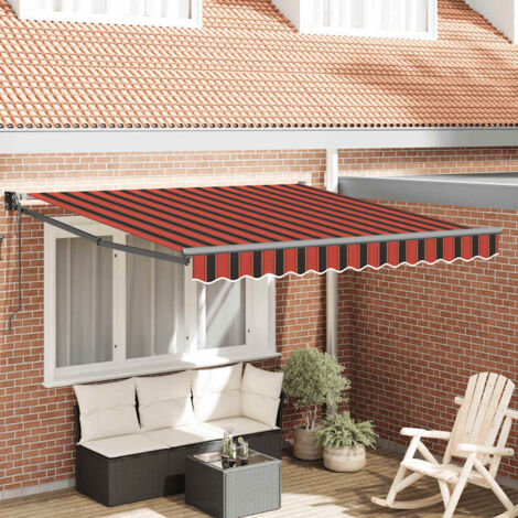 Auvent rétractable-Store banne automatique orange et marron 3x2,5 m 271170