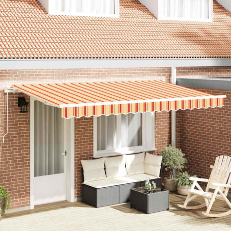 Auvent Rétractable-Store banne Jaune 400 x 200 cm tissu 502556