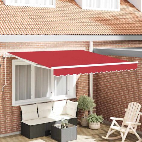 Auvent Rétractable-Store banne Rouge 300 x 250 cm tissu 708180