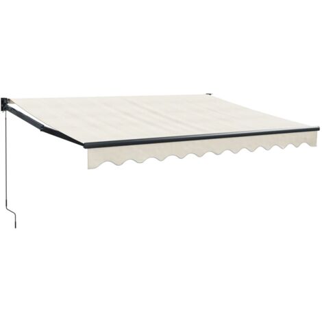 Auvent rétractable，Store banne，Store extérieur crème 3,5x2,5 m tissu et aluminium881947