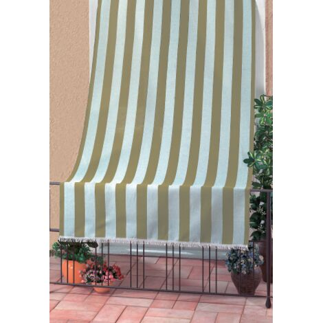 Auvent Rio pour chevauchement blanc / beige 140x300 cm en polyester avec tunnel pour bris-bris pour jardin exte'rieur