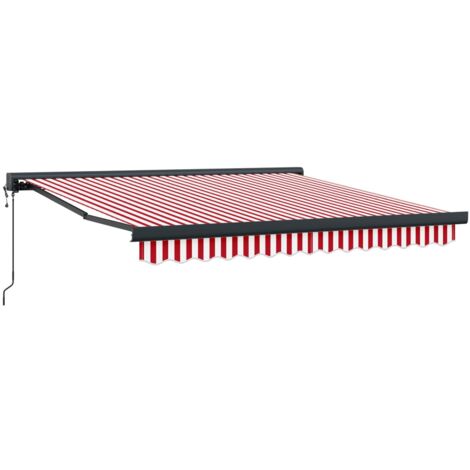 Auvent Rouge et Blanc 350 x 250 x 165 cm Polyester et Aluminium