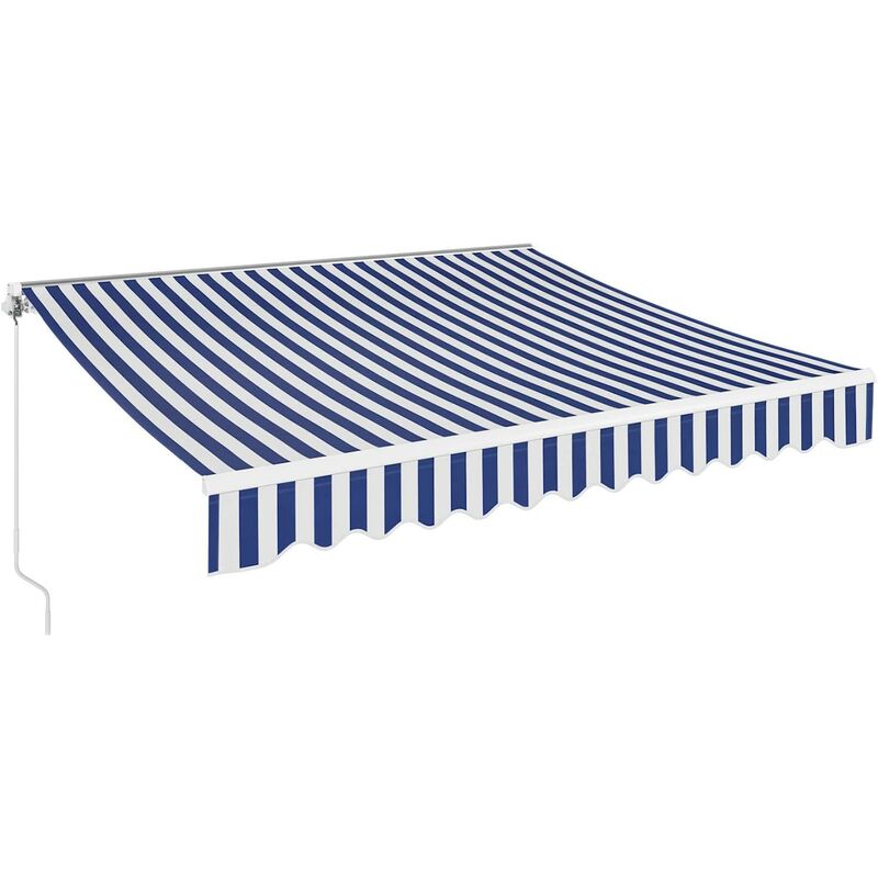 Pedy - Auvent Rétractable, Auvent à Bras Repliable avec Manivelle, Protection Solaire, Anti-UV et Étanche, en Métal et Polyester, pour Cour, Balcon,