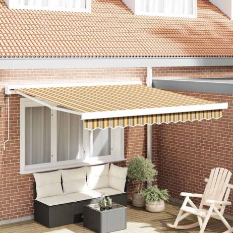Auvent-Store banne Multicolore 350 x 250 cm Polyester et Aluminium