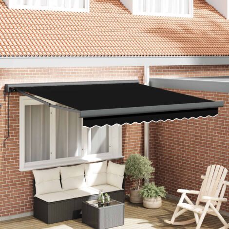 Auvent-Store banne Noir 300 x 250 x 165 cm Polyester et Aluminium