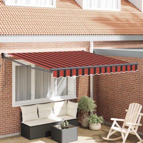 Auvent-Store banne Rouge et Noir 350 x 250 x 165 cm Polyester 567862