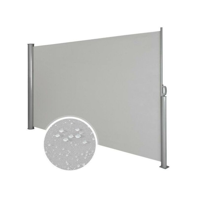 Helloshop26 - Auvent store latéral brise-vue abri soleil aluminium rétractable 180 x 300 cm gris